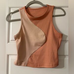 SHEIN coral and Beige crop tank top